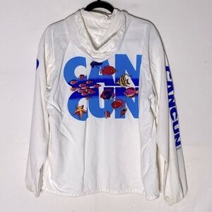 Vintage Vincent Sport White Full Zip Light Jacket Cancun L